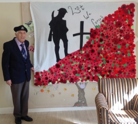Arthur pays tribute with homemade poppy memorial