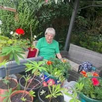 Anne helping out in the garden