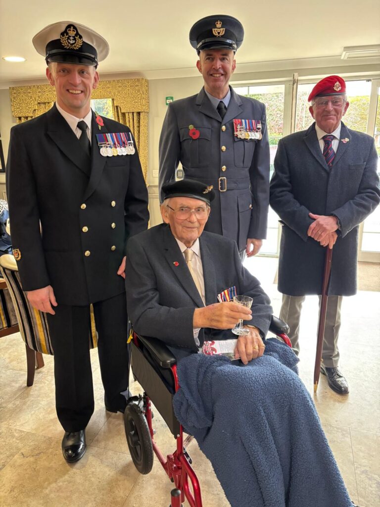 Moat House Resident with Royal British Legion ready for the Remembrance Parade in Burbage